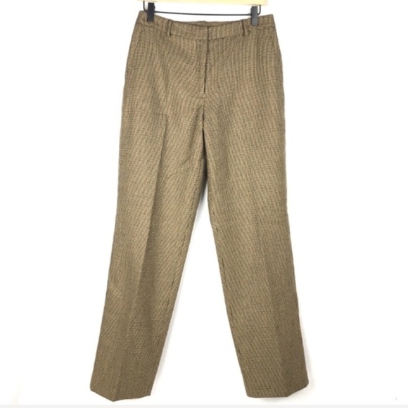 LAUREN RALPH LAUREN Pants 100% Wool Trouser Tweed High Rise Dark Academia Size 8 - Picture 9 of 9